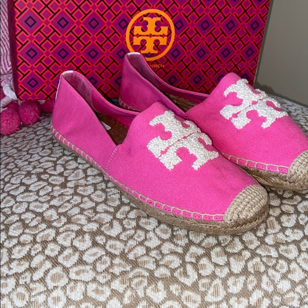 💓🦄TORY BURCH PINK EMISA ESPADRILLE CRAZY PINK 💓